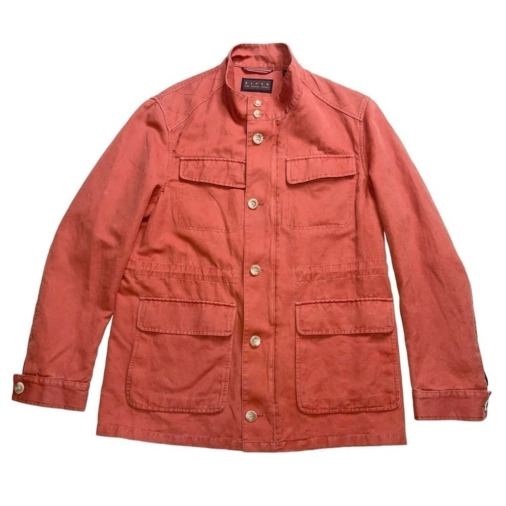 Kroon Brick Orange Linen-blend Lightweight Jacket 38 R